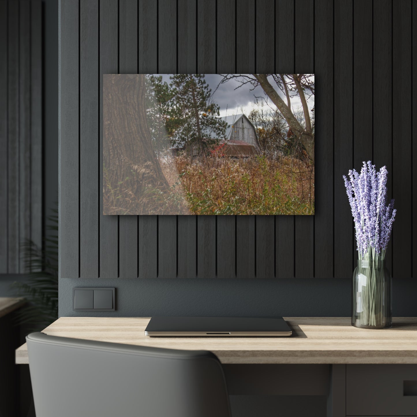 U R There Photography Booth Road Hidden Greys Rustic Farmhouse Acrylic Wall Print