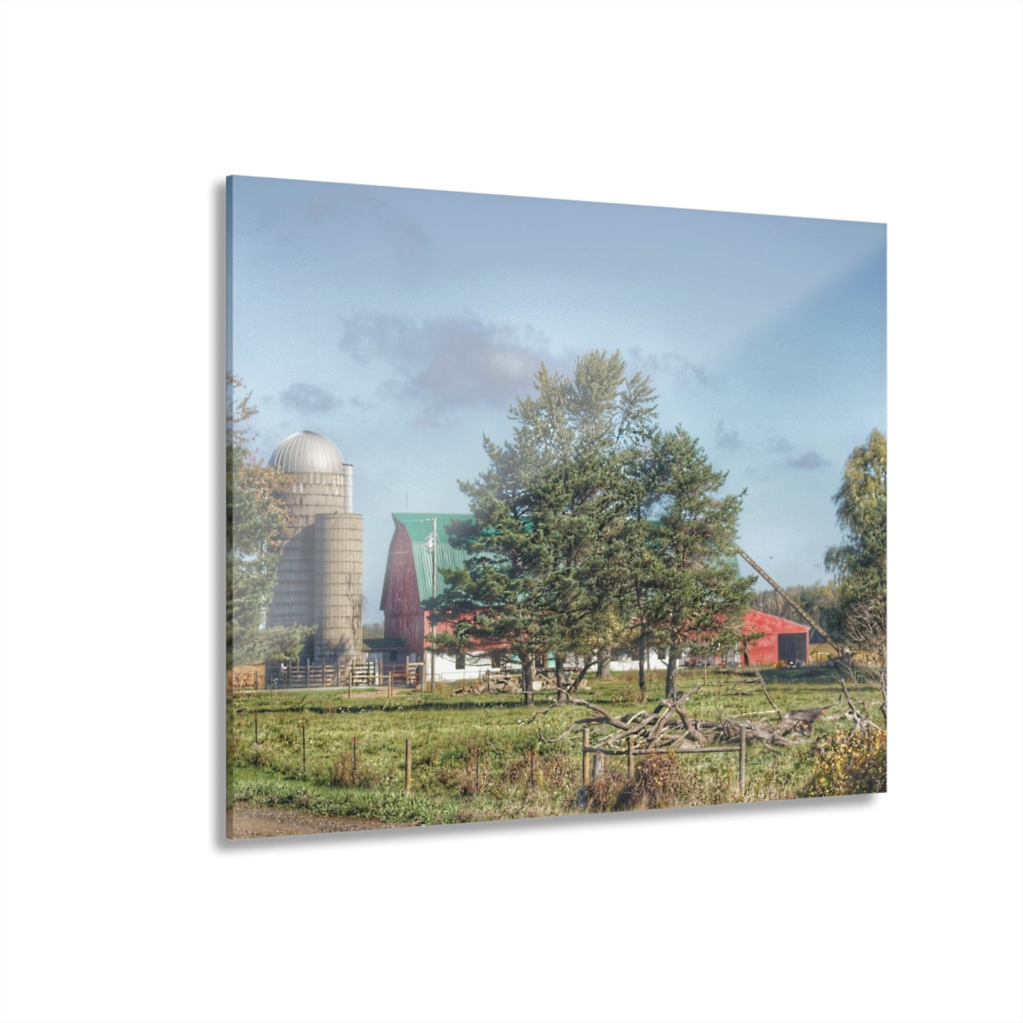 U R There Photography Croswell Wagner Road Red Rustic Farmhouse Acrylic Wall Print