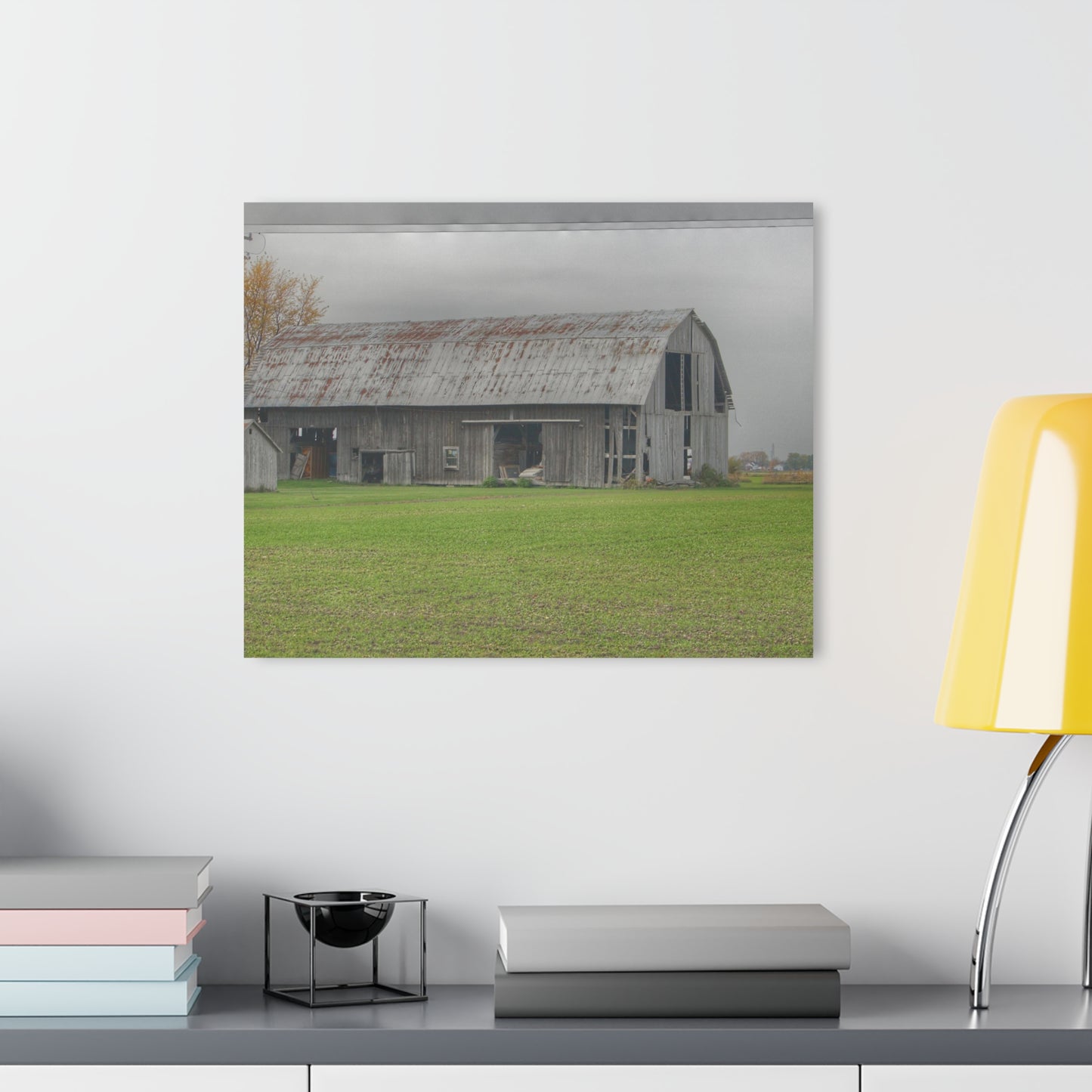 U R There Photography Bradford Road Grey Rustic Farmhouse Acrylic Wall Print