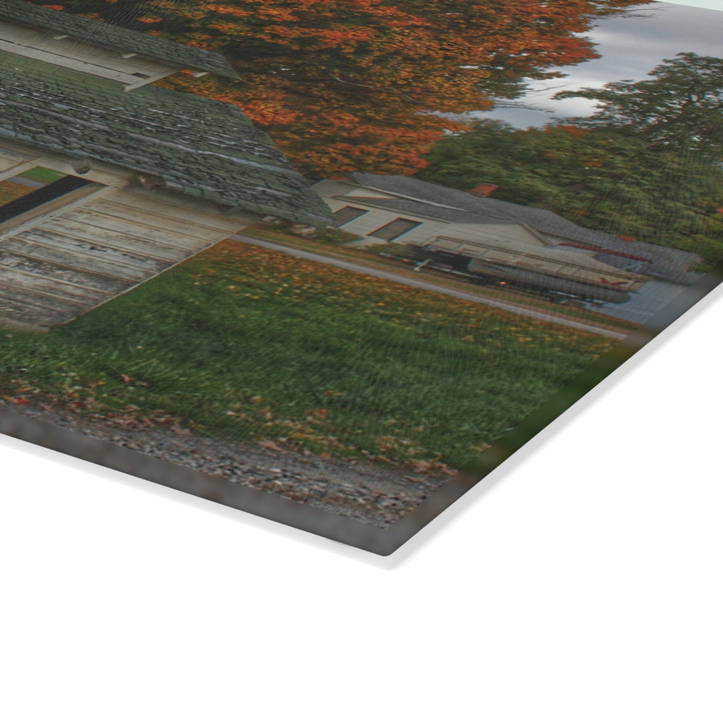 U R There Photography Rural Shack of Metamora Rustic Farmhouse Tempered-Glass Cutting Board