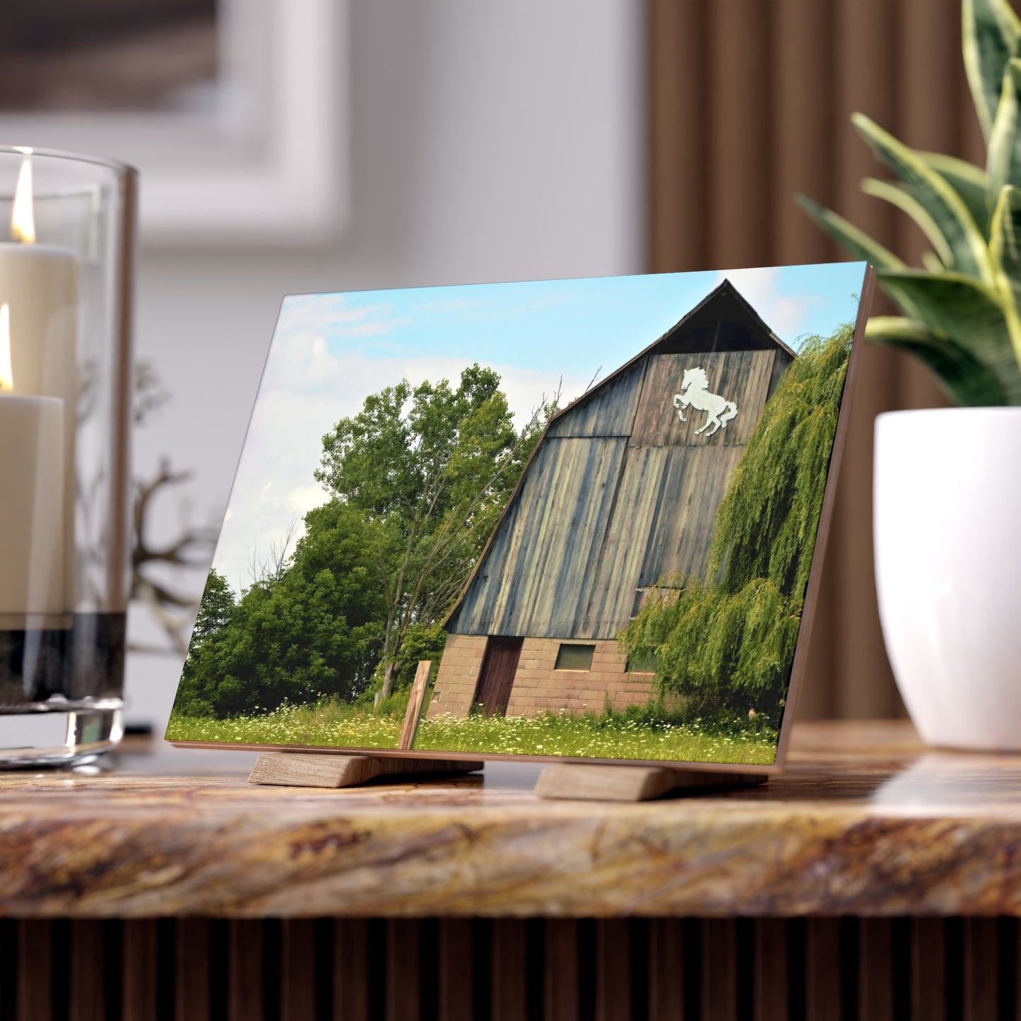 U R There Photography Hassler Lake Horse Barn Rustic Farmhouse Decorative Ceramic Tile