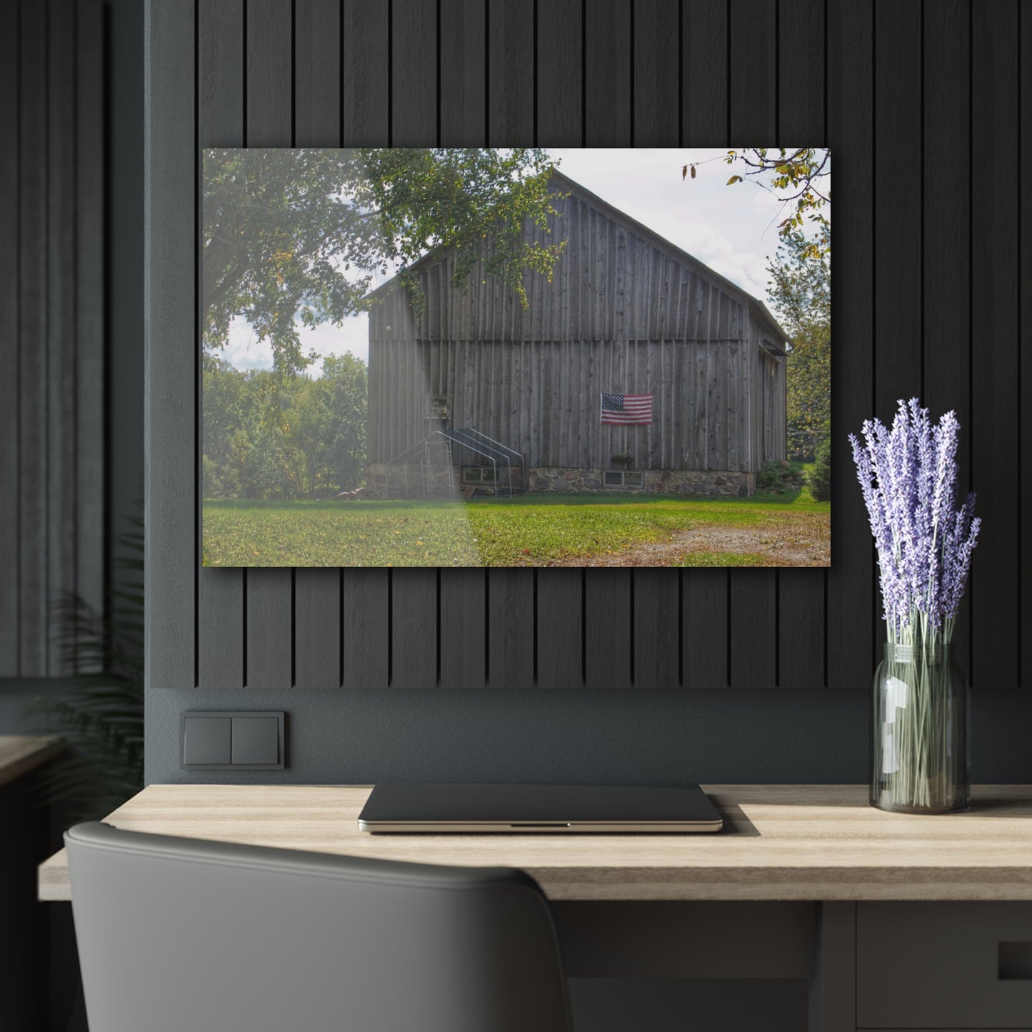 U R There Photography Sutton Road Patriot Grey II Rustic Farmhouse Acrylic Wall Print