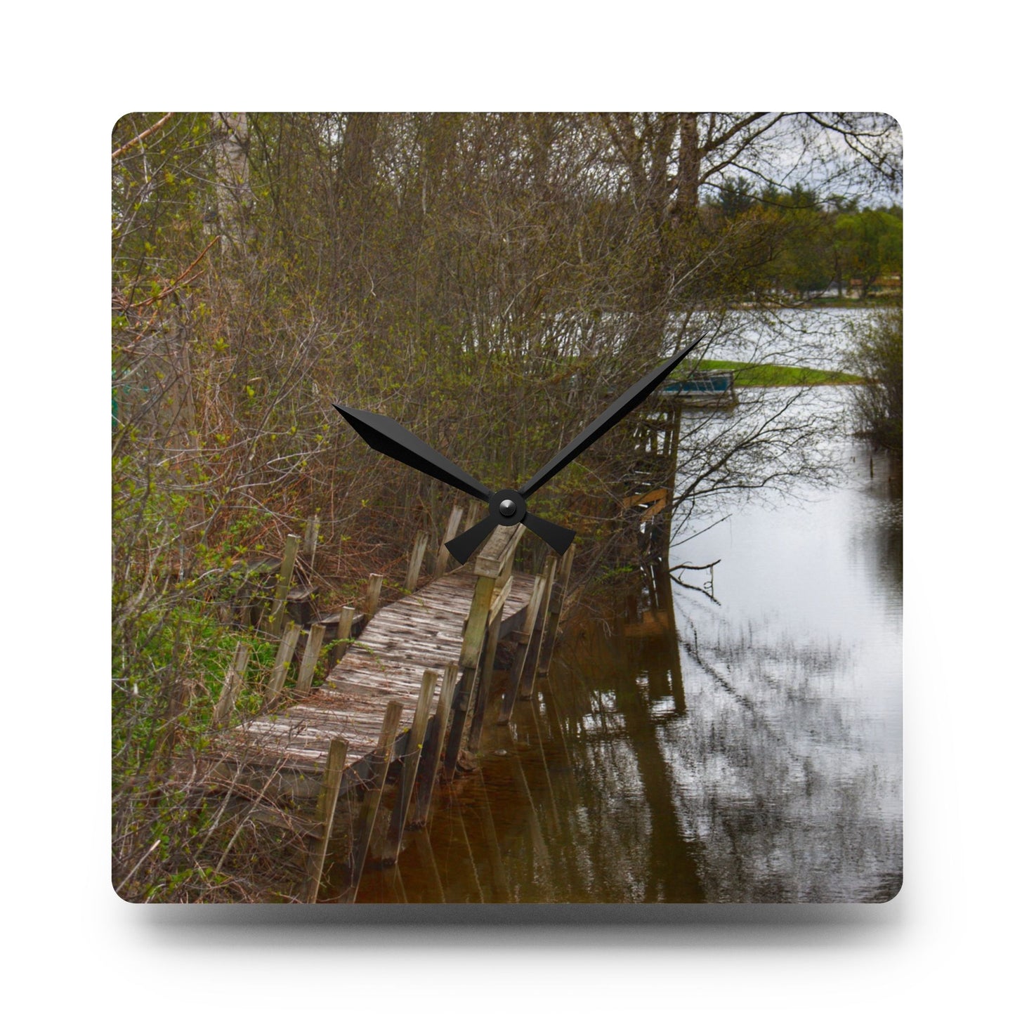 U R There Photography Private Pathways Rustic Farmhouse Acrylic Analog Wall Clock