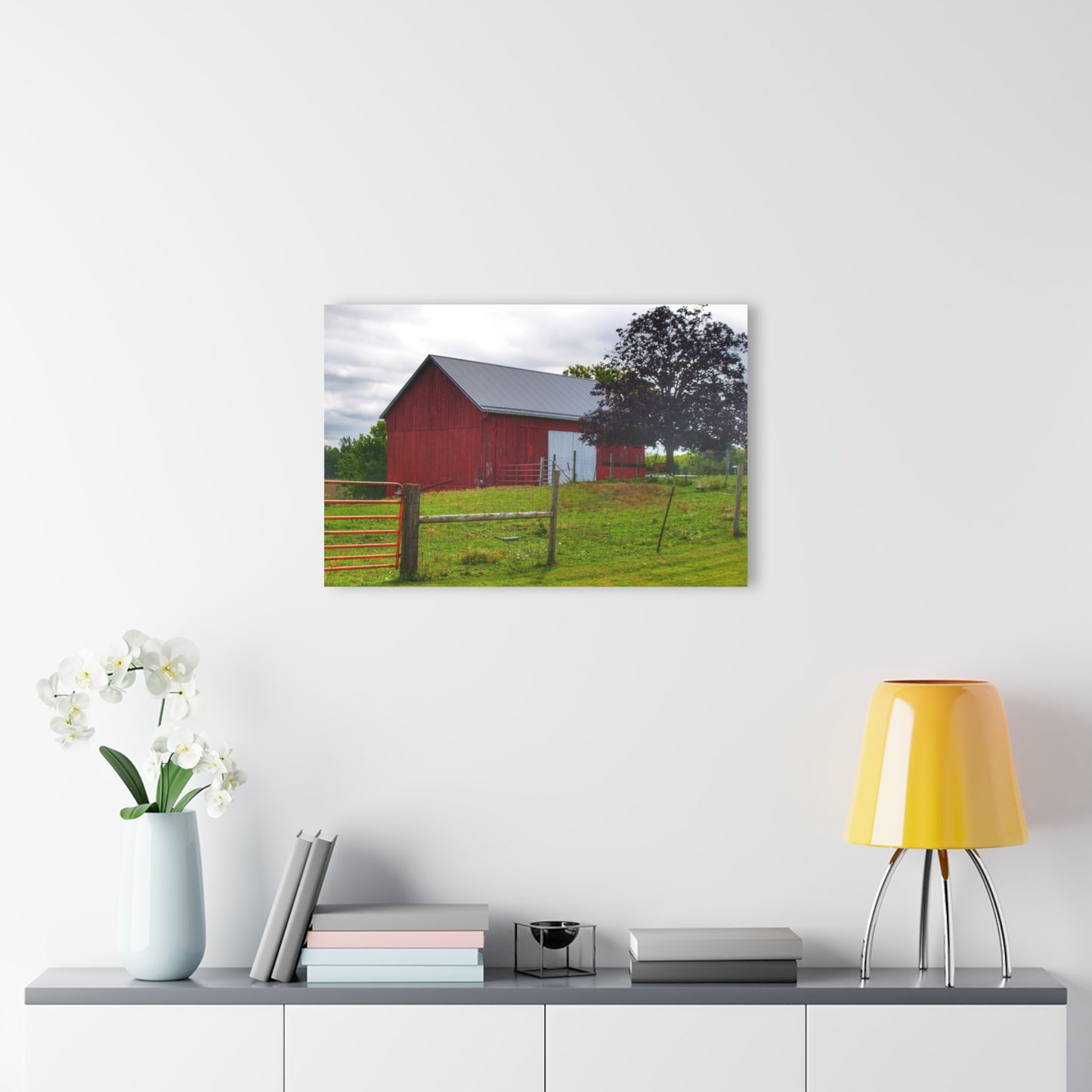 U R There Photography Slattery Red Rustic Farmhouse Acrylic Wall Print