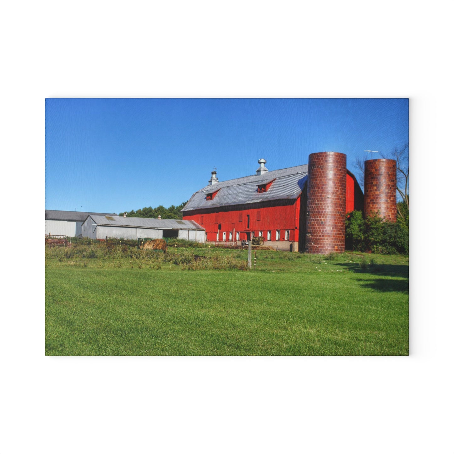 U R There Photography Baldwin Red II Rustic Farmhouse Tempered-Glass Cutting Board