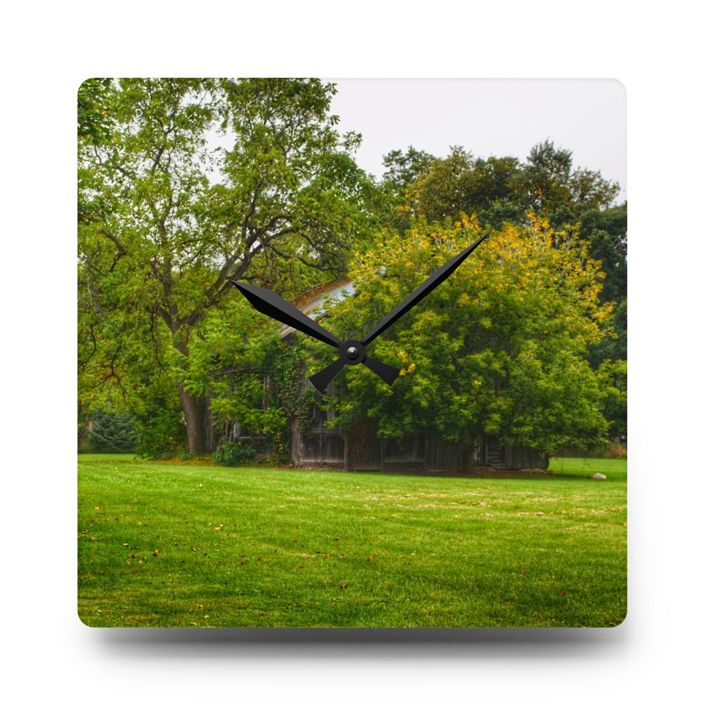 U R There Photography Hidden Past Rustic Farmhouse Acrylic Analog Wall Clock