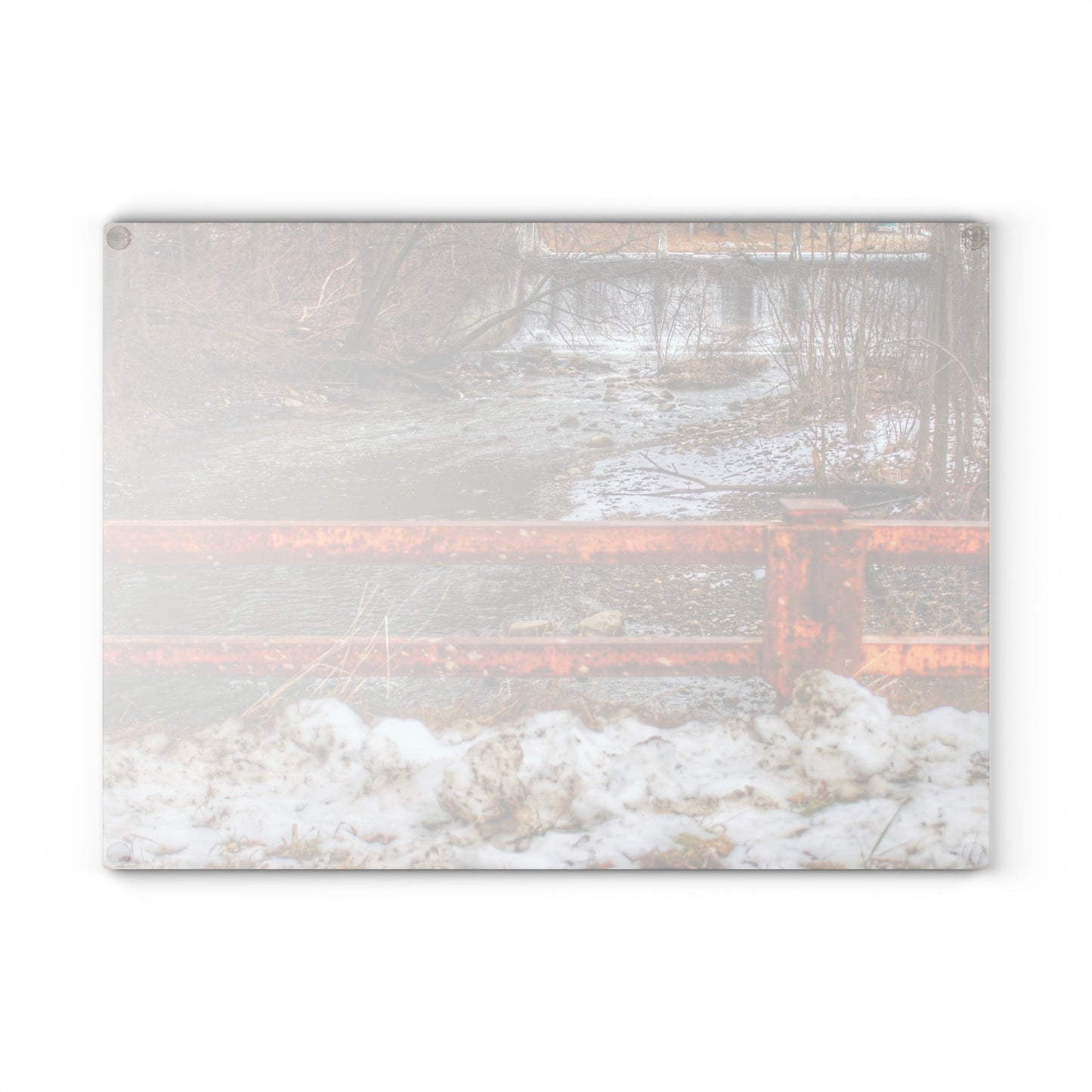 U R There Photography Piersonville Road Dam Rustic Farmhouse Tempered-Glass Cutting Board