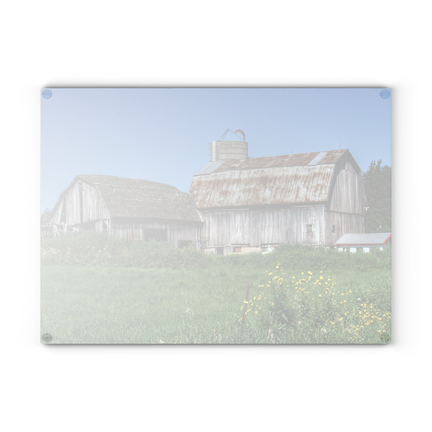 U R There Photography Rusted and Grey on Dodge Road Rustic Farmhouse Tempered-Glass Cutting Board