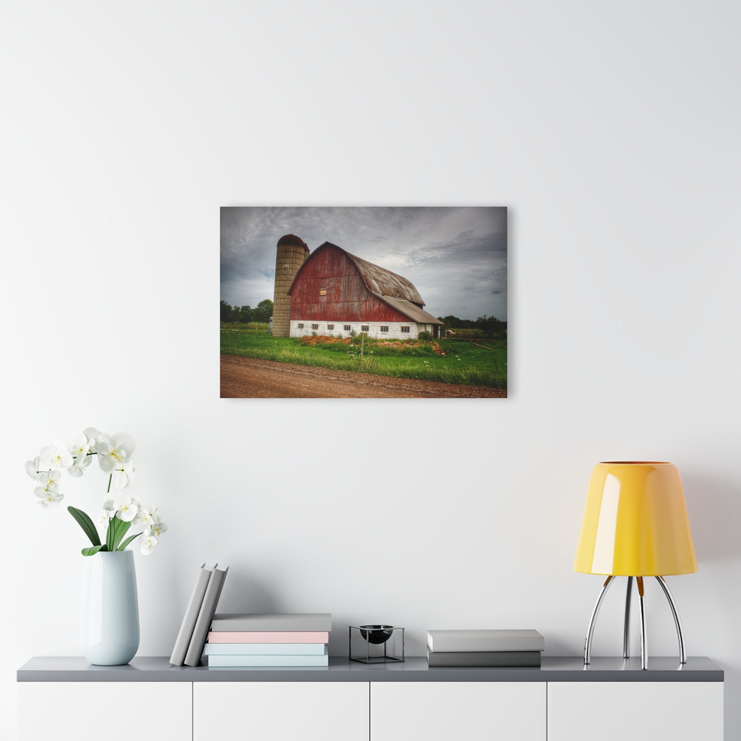 U R There Photography Washburn Road Red Rustic Farmhouse Acrylic Wall Print