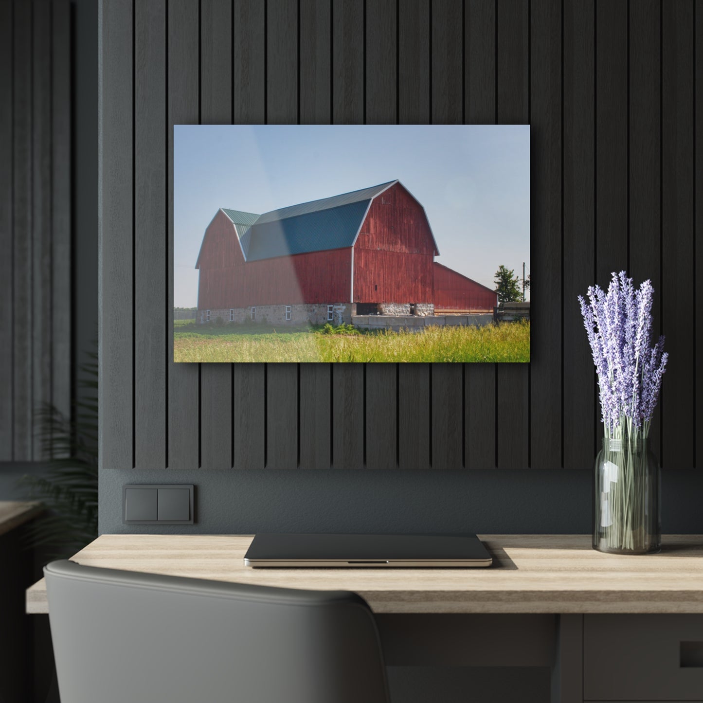 U R There Photography Burnside Red Rustic Farmhouse Acrylic Wall Print