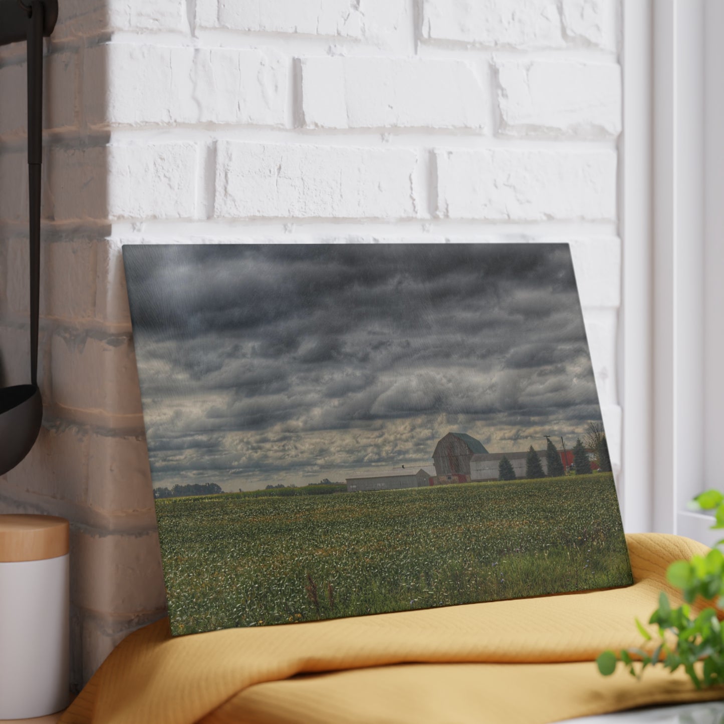 U R There Photography Early Fall on the Farm Rustic Farmhouse Tempered-Glass Cutting Board
