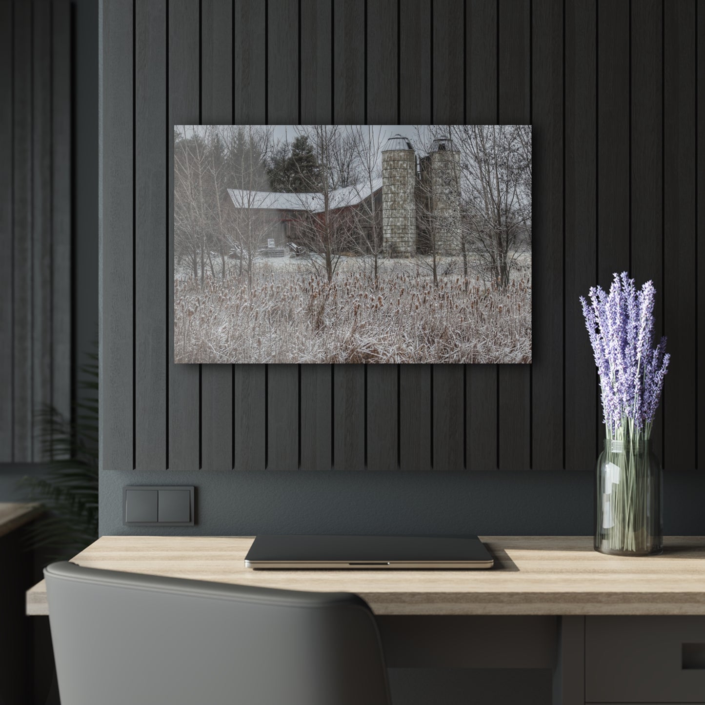 U R There Photography Washburn Road Hidden Red Rustic Farmhouse Acrylic Wall Print