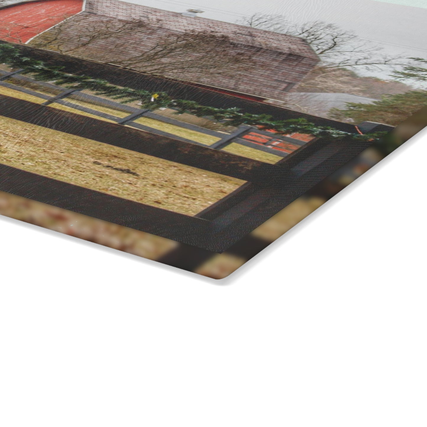 U R There Photography Beyond the Fence on Blood Road Rustic Farmhouse Tempered-Glass Cutting Board