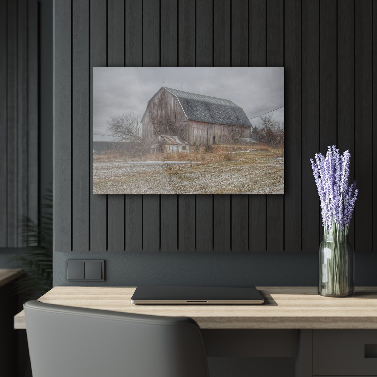 U R There Photography Mayville Road Grey Rustic Farmhouse Acrylic Wall Print