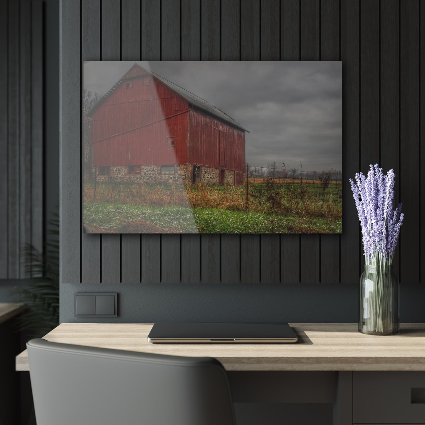U R There Photography Bowers Road Red III Rustic Farmhouse Acrylic Wall Print