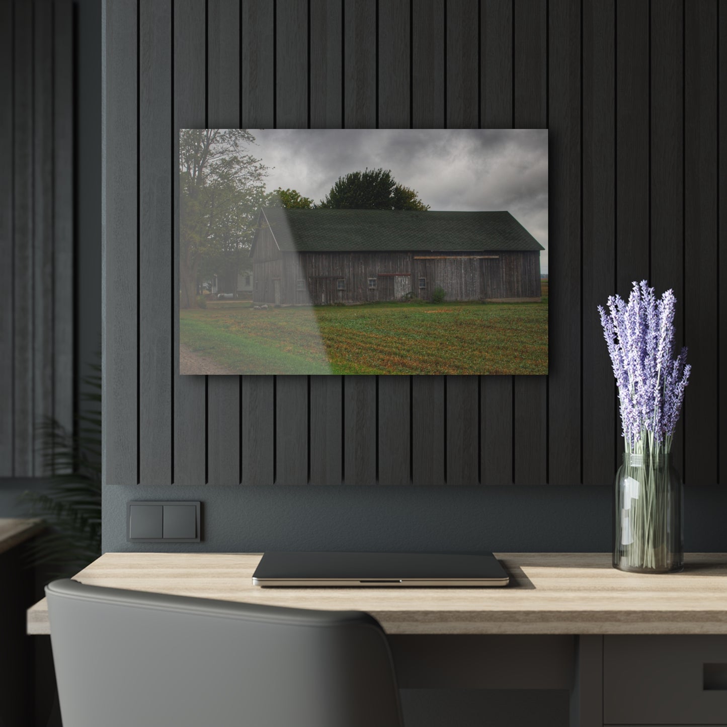 U R There Photography Weaver Road Grey Rustic Farmhouse Acrylic Wall Print