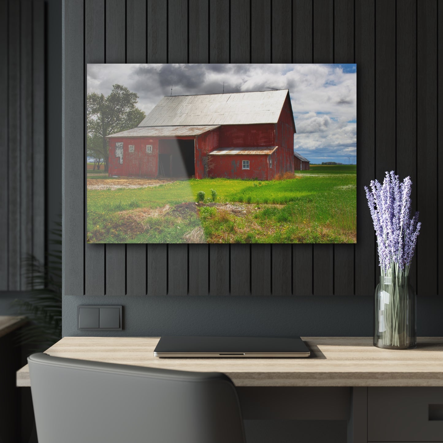 U R There Photography Rescue Road Reds Rustic Farmhouse Acrylic Wall Print