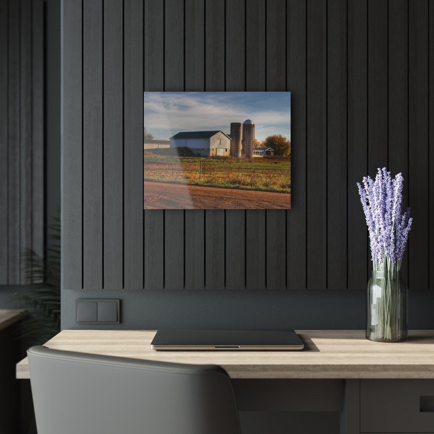U R There Photography Cade Road White Rustic Farmhouse Acrylic Wall Print