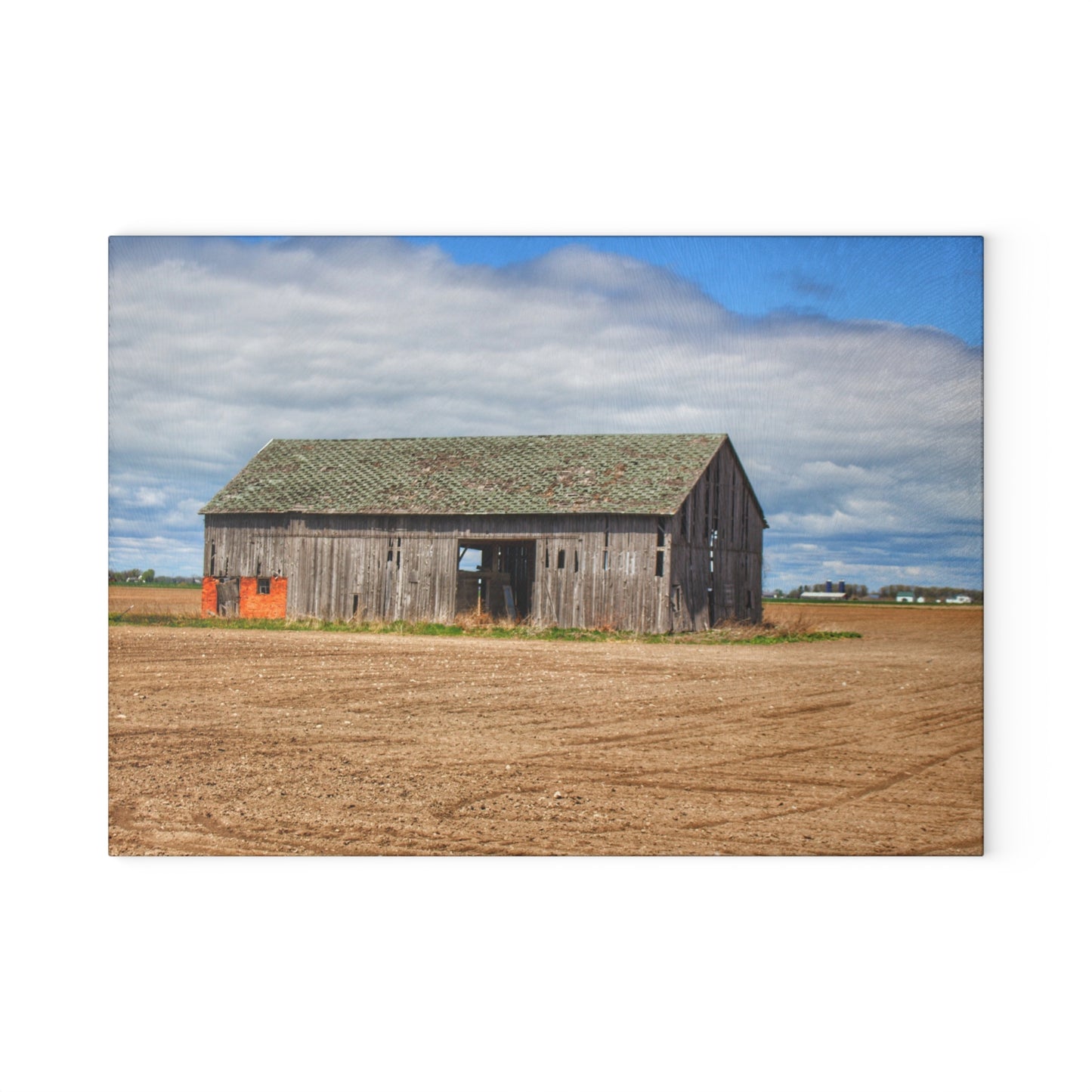 U R There Photography Rescue Road Grey Rustic Farmhouse Tempered-Glass Cutting Board