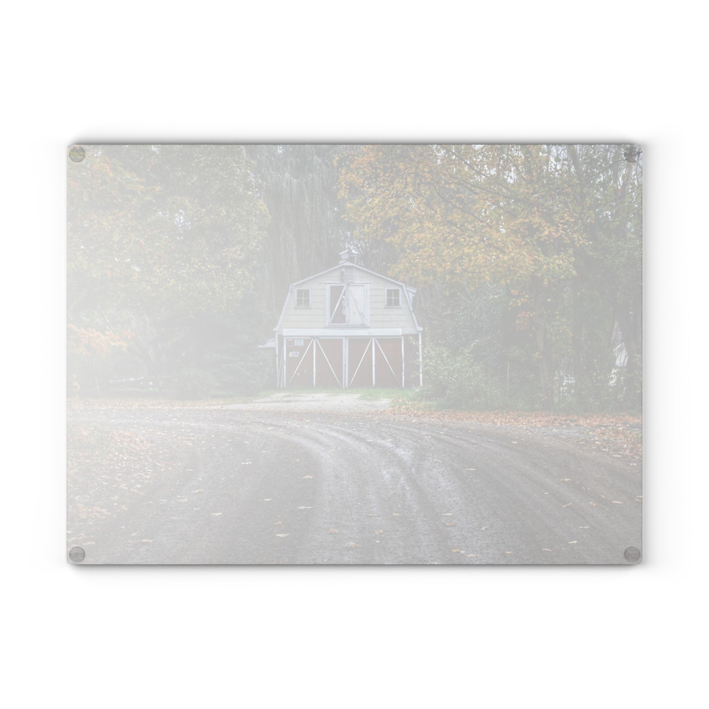 U R There Photography Barn at the Bend Rustic Farmhouse Tempered-Glass Cutting Board