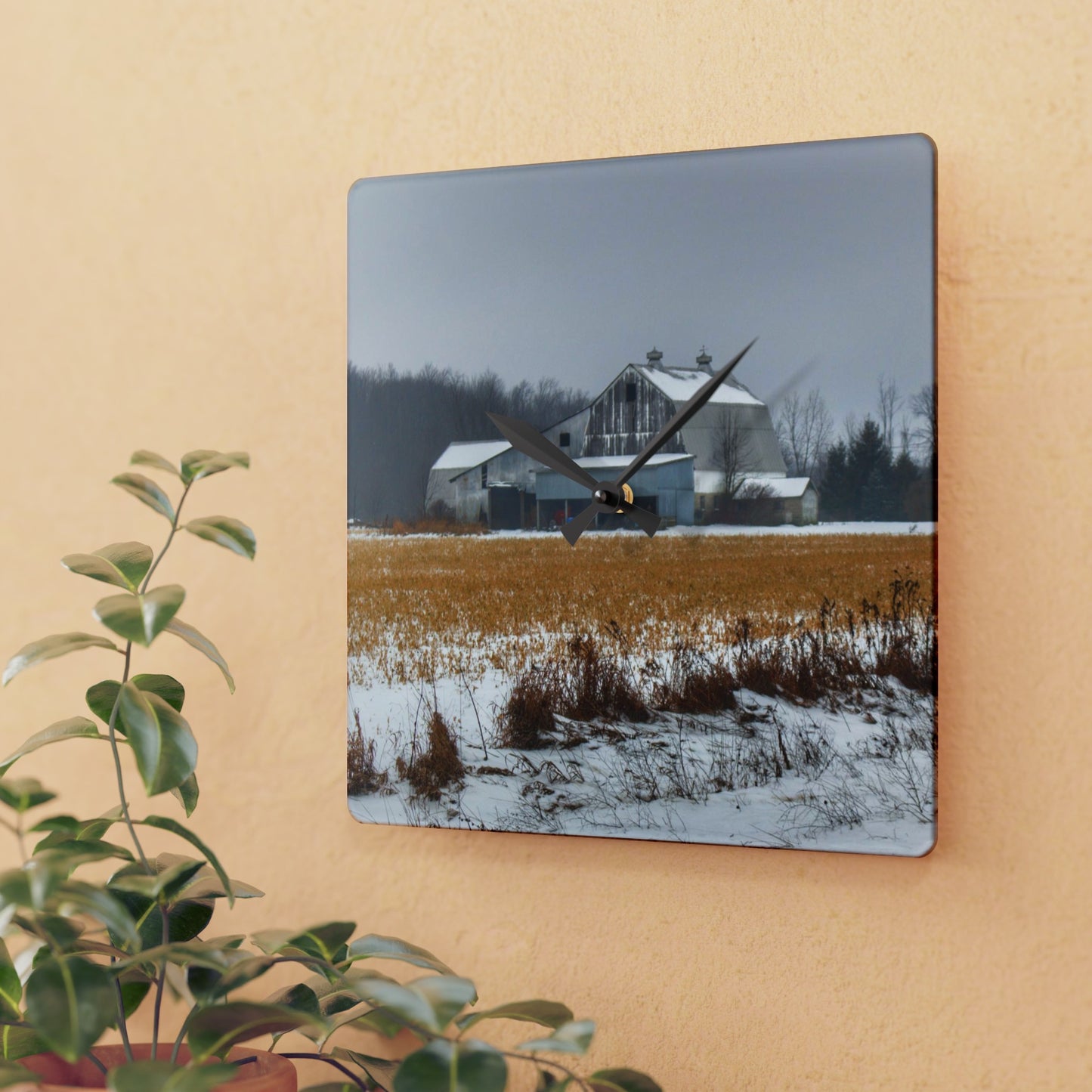 Rustic Farmhouse Wall Clock featuring Argyle Road Grey