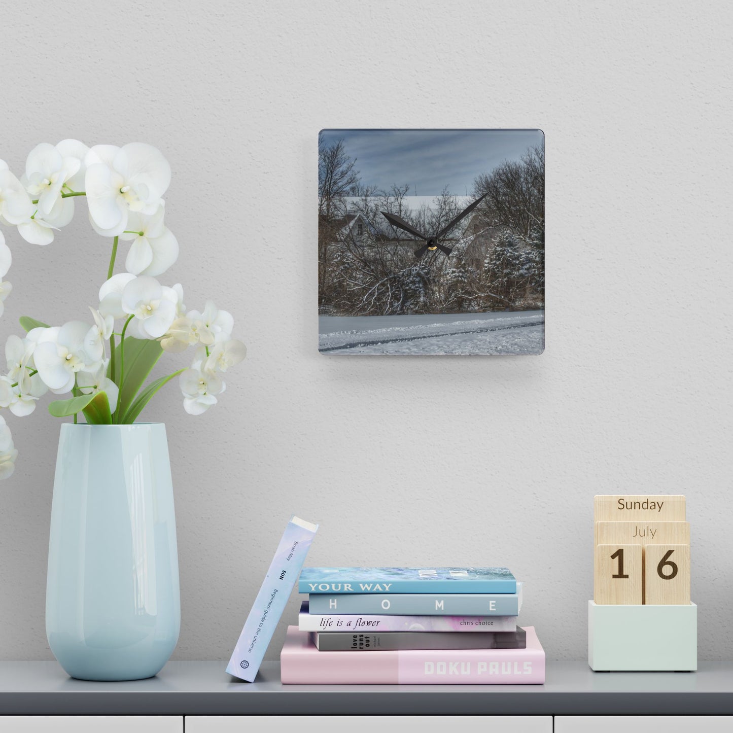 U R There Photography Hidden in Oxford II Rustic Farmhouse Acrylic Analog Wall Clock