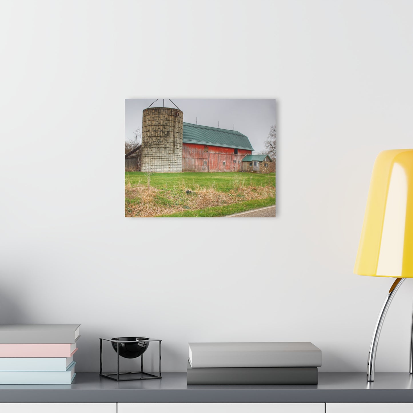 U R There Photography Plumb Creek Road Red I Rustic Farmhouse Acrylic Wall Print