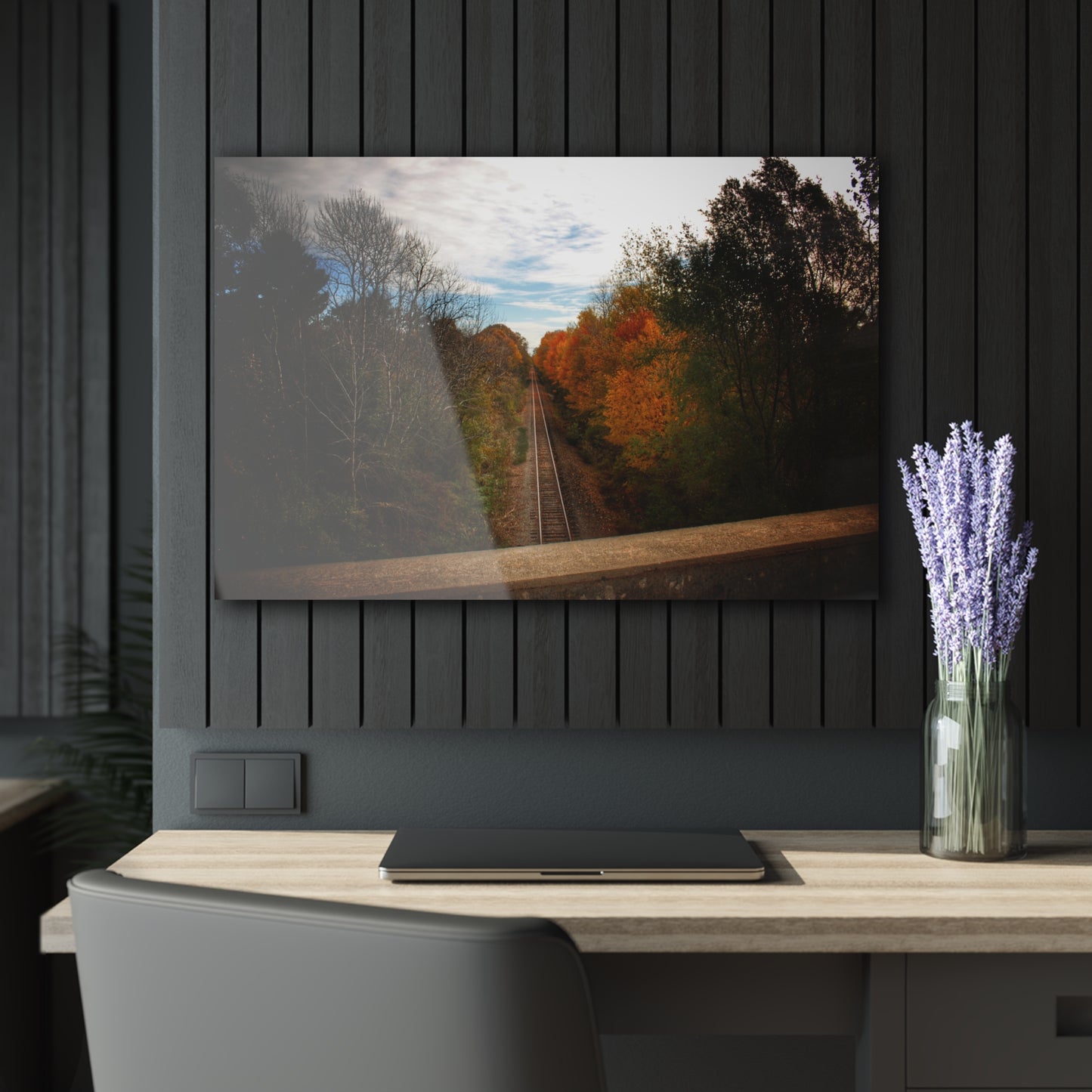 U R There Photography Above the Tracks in Vassar Rustic Farmhouse Acrylic Wall Print