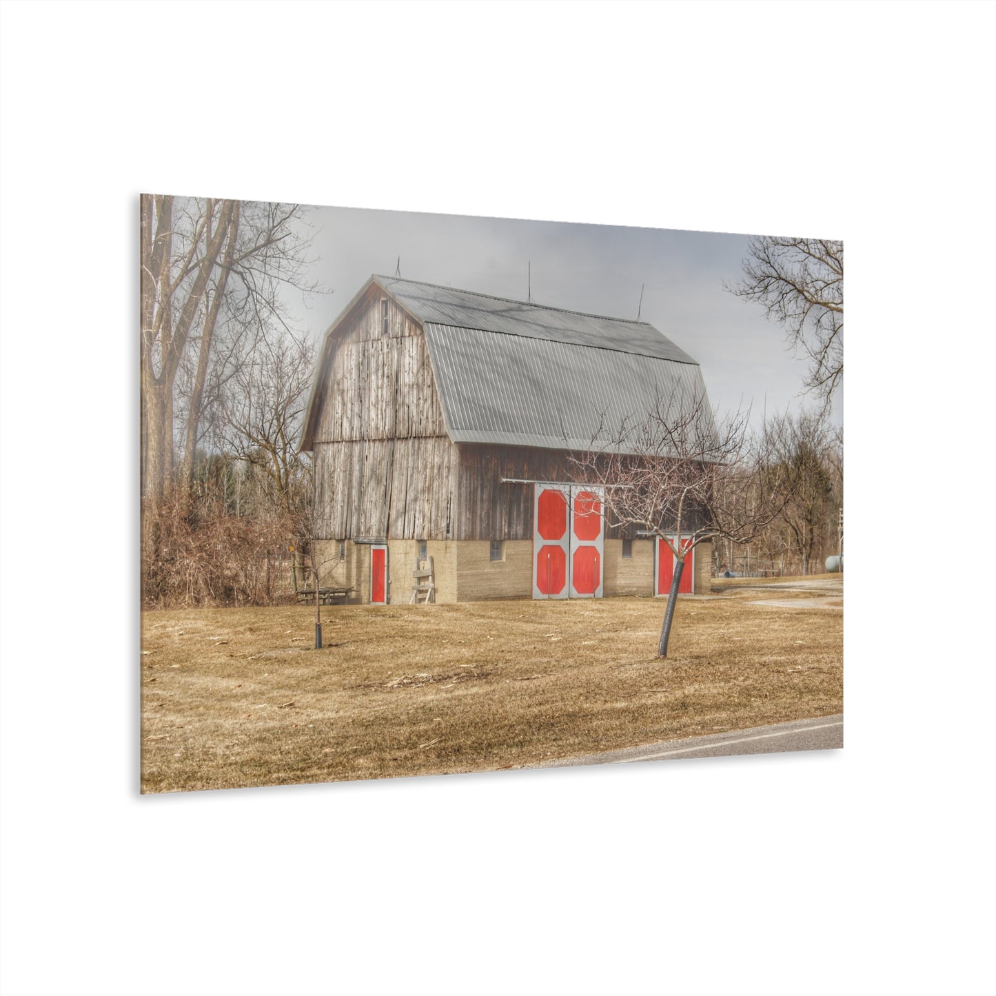 U R There Photography Sheridan Road Grey Rustic Farmhouse Acrylic Wall Print