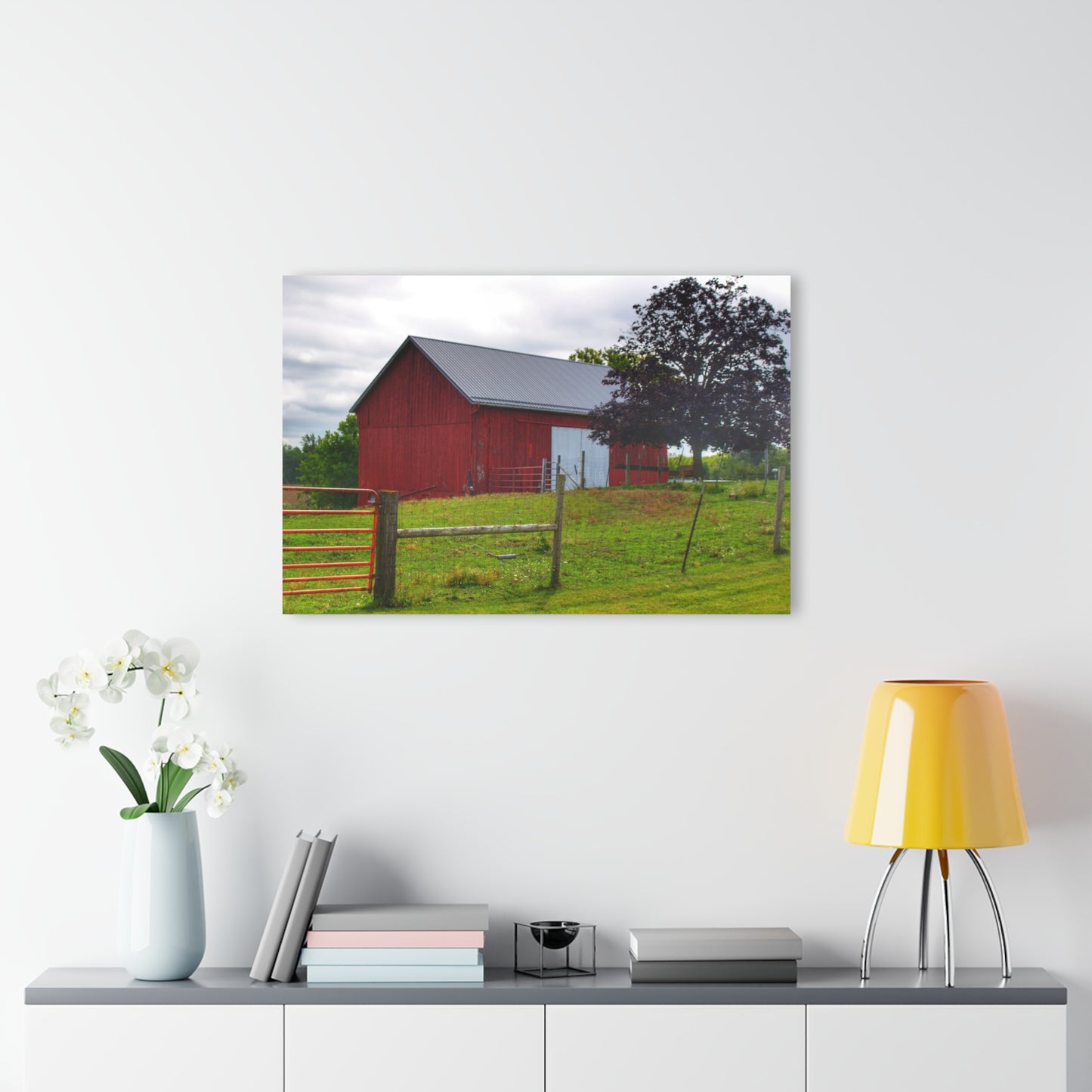 U R There Photography Slattery Red Rustic Farmhouse Acrylic Wall Print