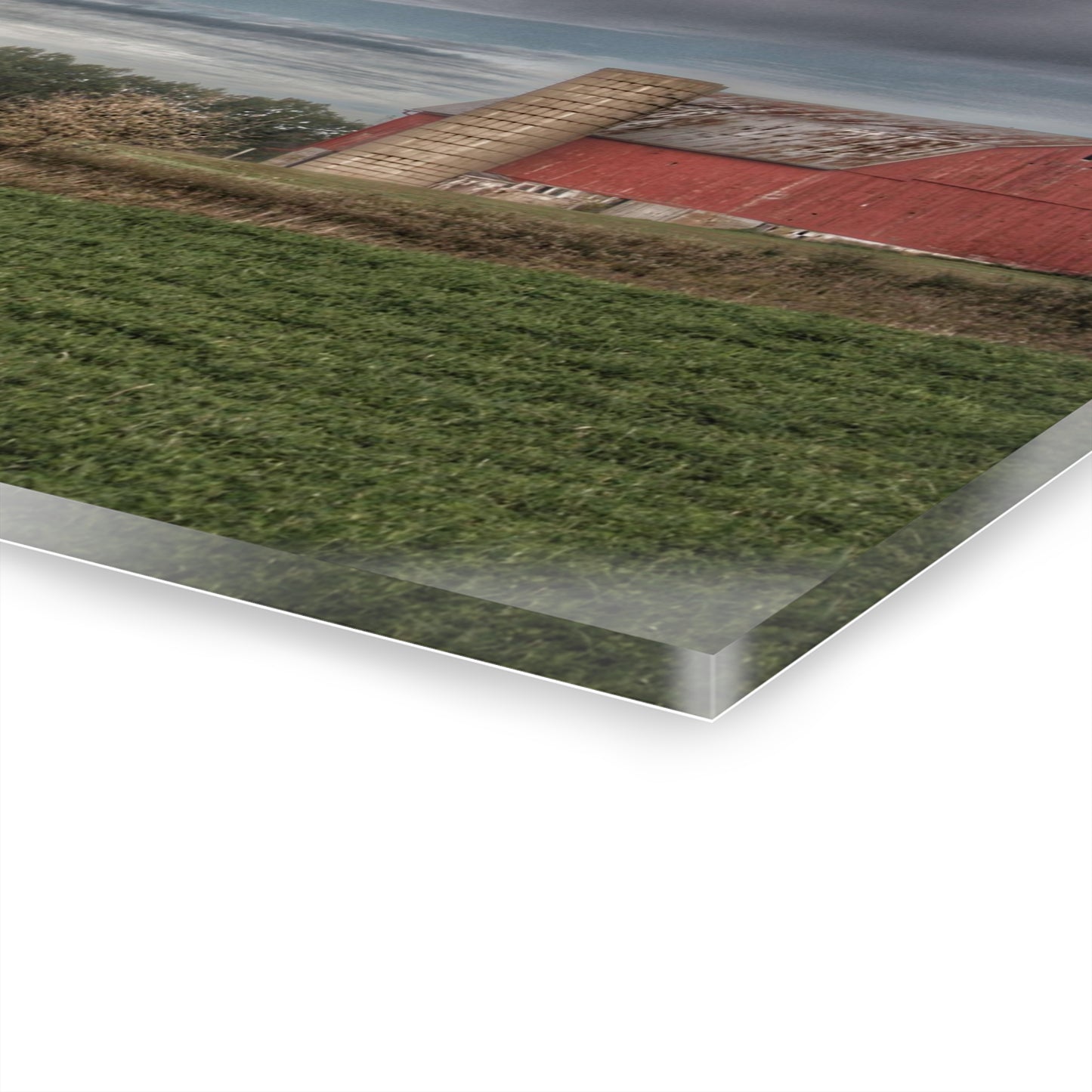 U R There Photography Clear Lake Road Red Rustic Farmhouse Acrylic Wall Print