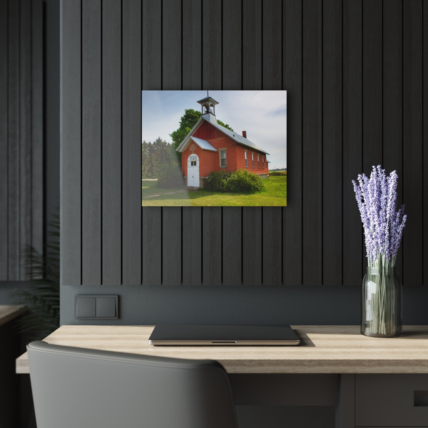 U R There Photography French Road Old Standard Schoolhouse I Rustic Farmhouse Acrylic Wall Print