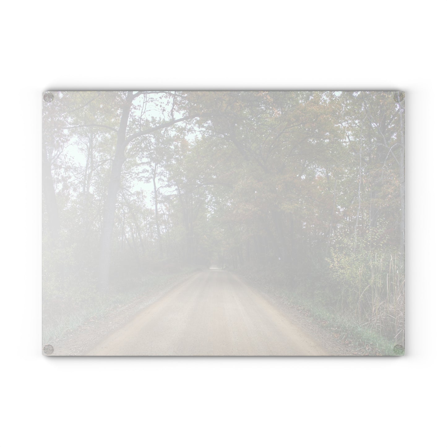 U R There Photography Country Roads in Dryden II Rustic Farmhouse Tempered-Glass Cutting Board