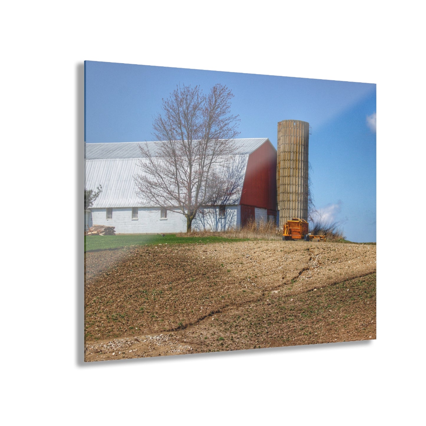U R There Photography Shay Lake Red Rustic Farmhouse Acrylic Wall Print