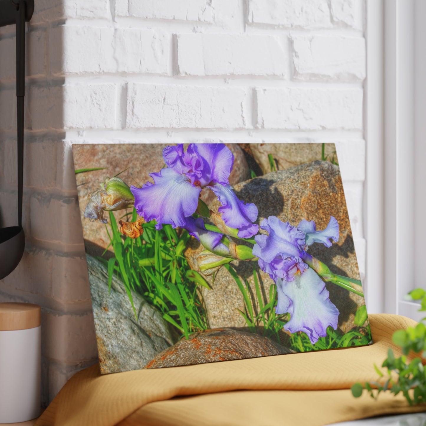 U R There Photography Saint Hugos Iris Rustic Farmhouse Tempered-Glass Cutting Board