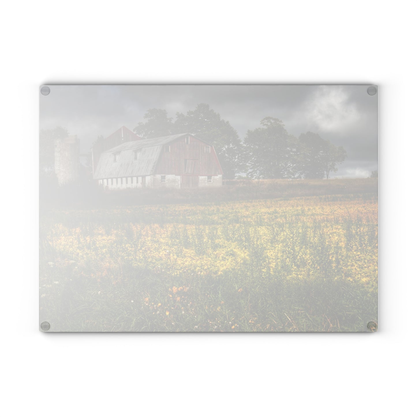 U R There Photography Remnants Rustic Farmhouse Tempered-Glass Cutting Board
