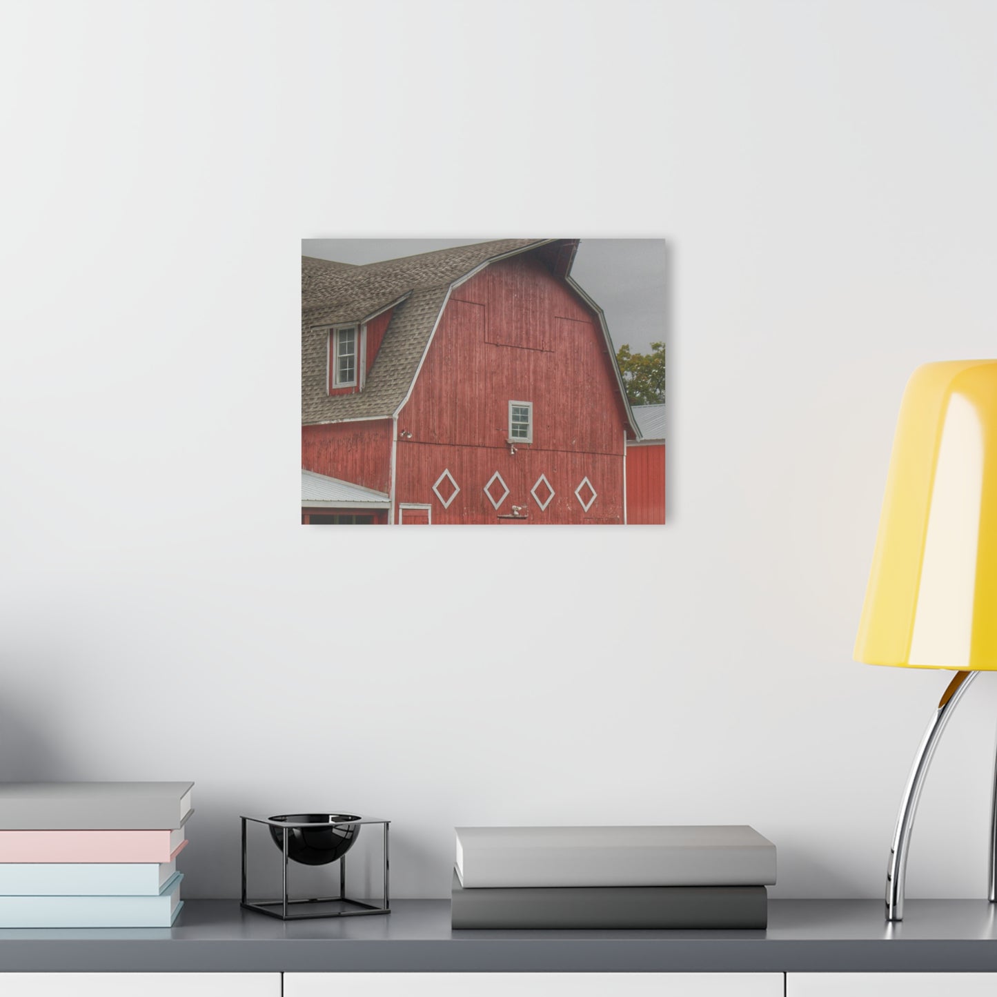 U R There Photography Brauer Road Red Rustic Farmhouse Acrylic Wall Print