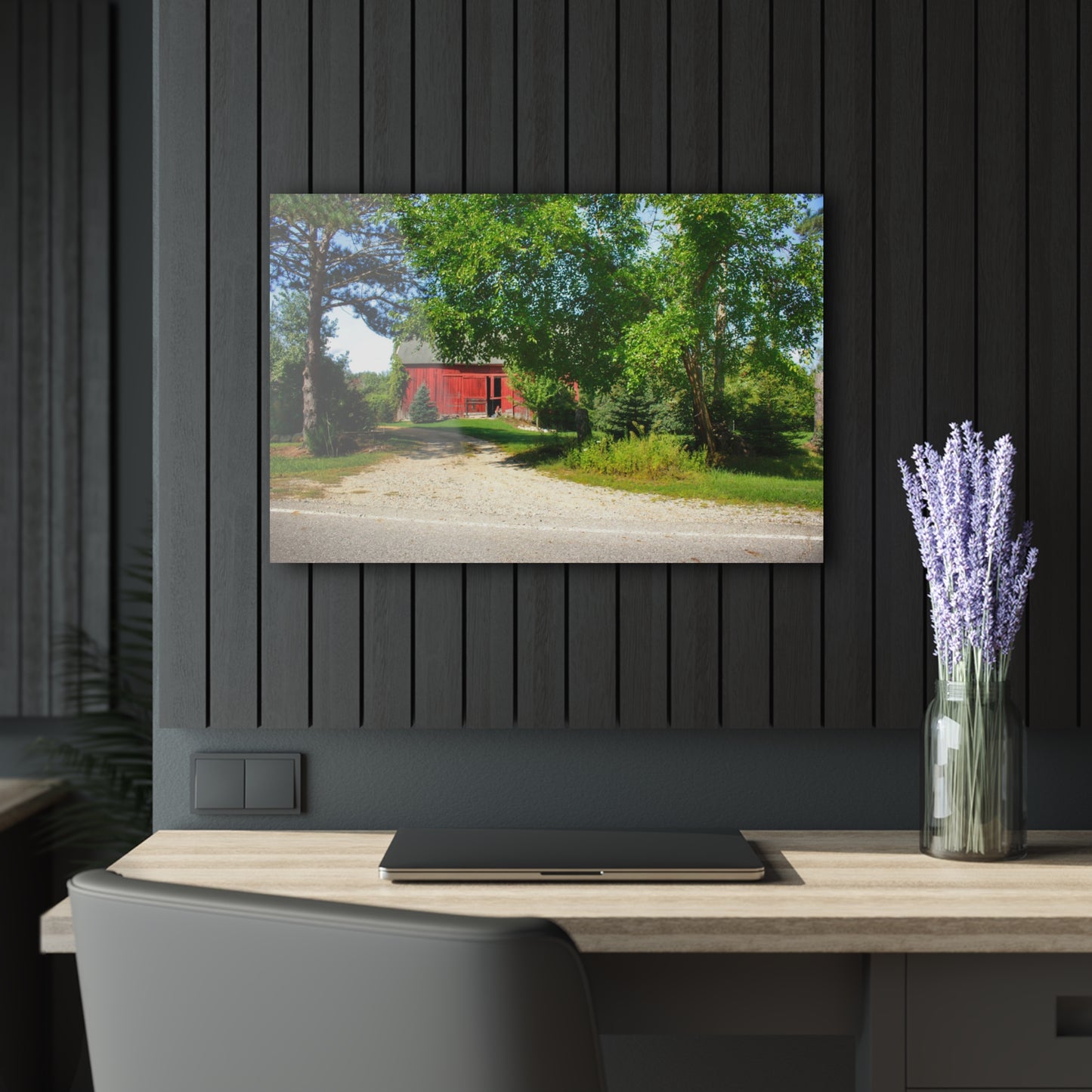 U R There Photography Caro Hidden Red Rustic Farmhouse Acrylic Wall Print
