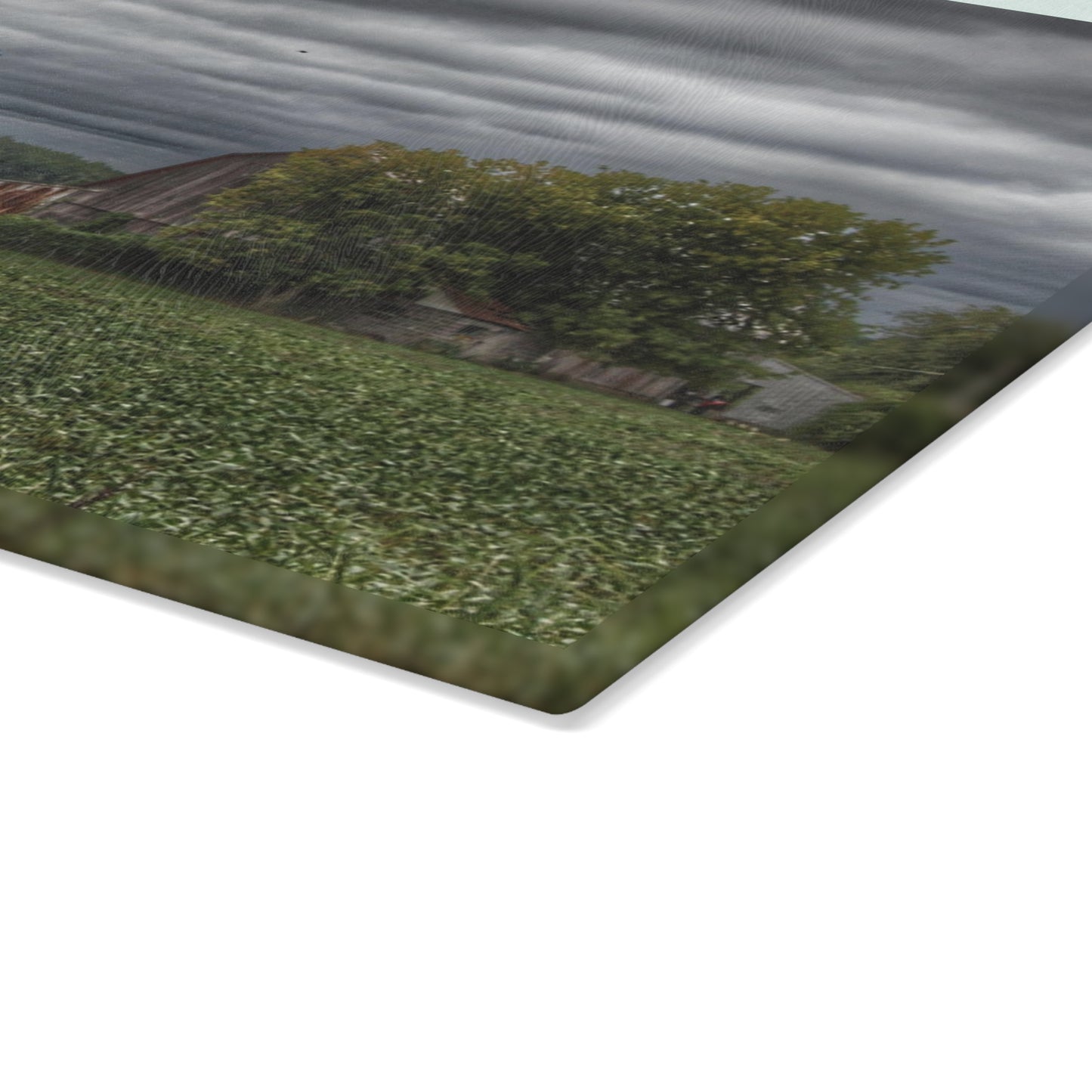 U R There Photography Rider Road Grey Rustic Farmhouse Tempered-Glass Cutting Board