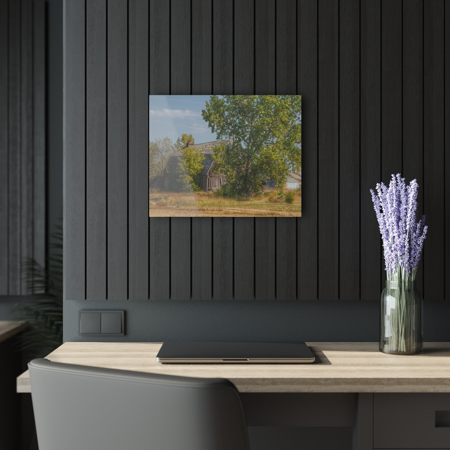 U R There Photography Barnes Road Grey Rustic Farmhouse Acrylic Wall Print