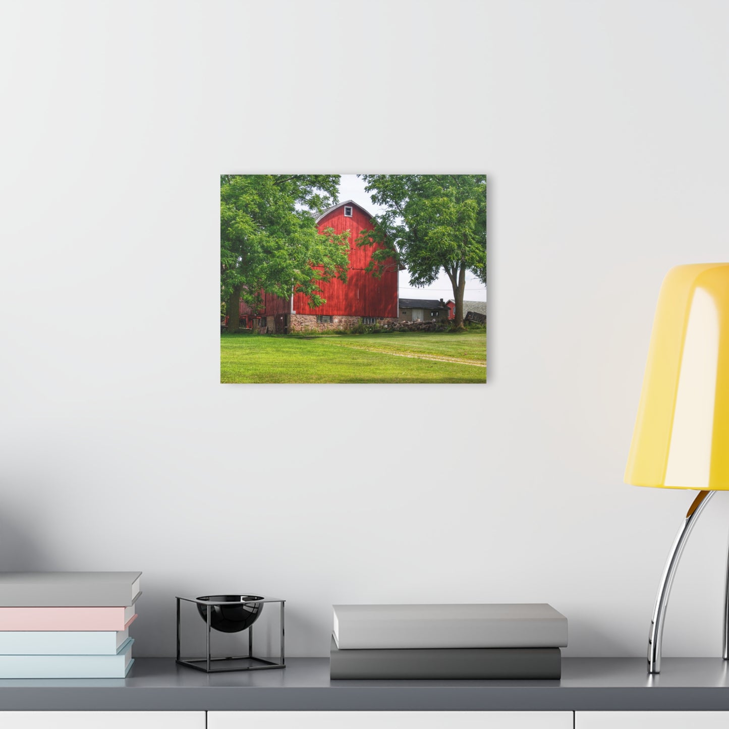 U R There Photography Summer Fieldstone Red Rustic Farmhouse Acrylic Wall Print