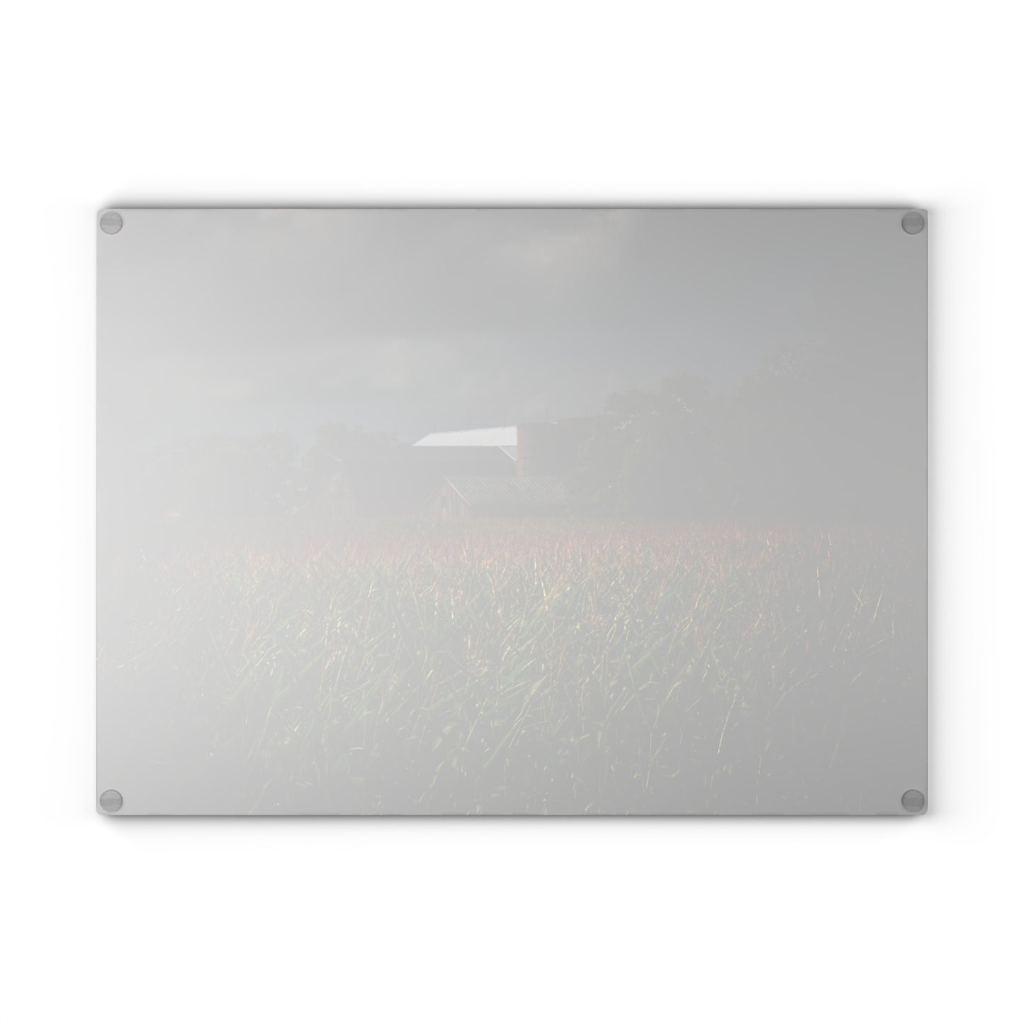 Bishop Road Beyond the Corn Rustic Farmhouse Tempered-Glass Cutting Board
