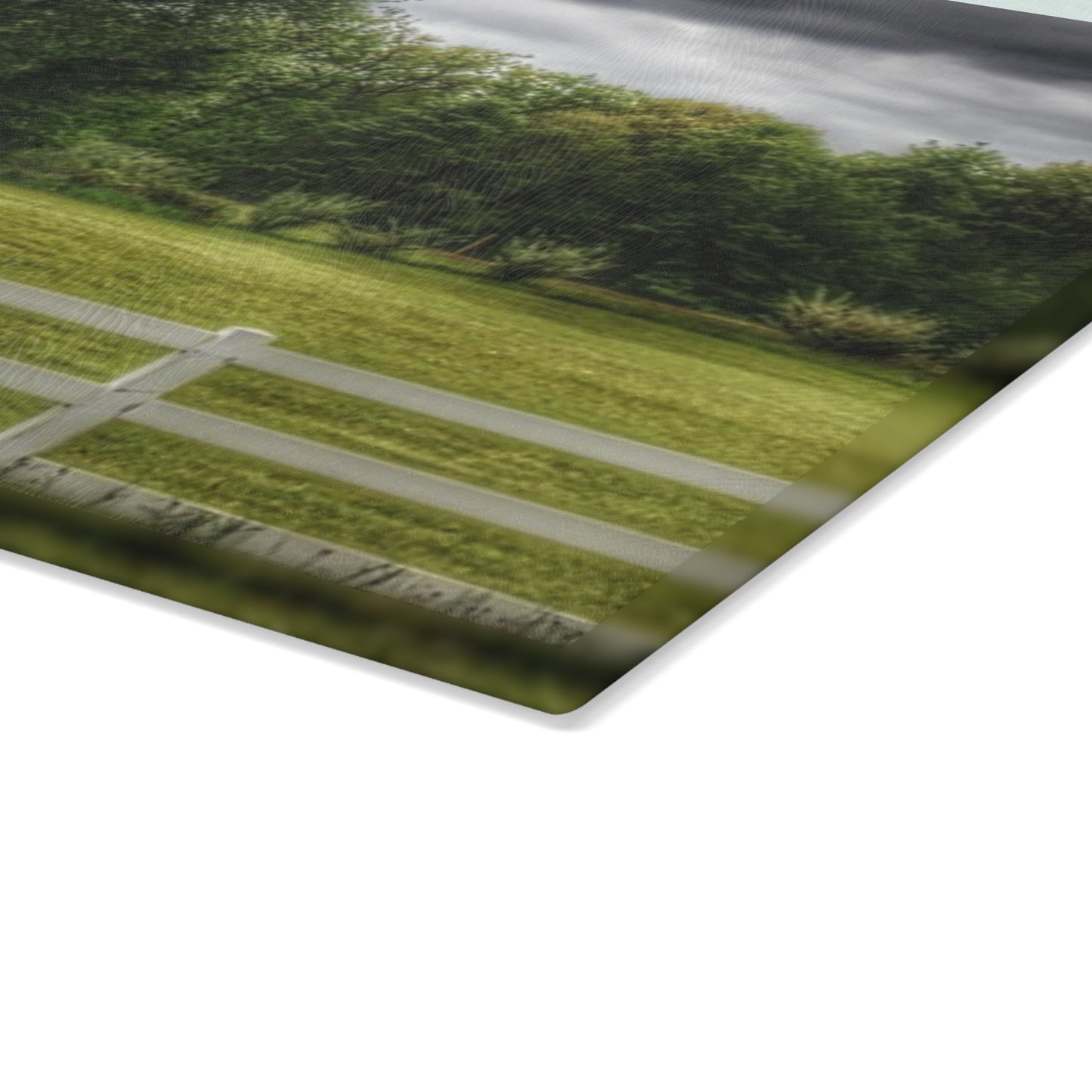 U R There Photography Beyond the White Fence Rustic Farmhouse Tempered-Glass Cutting Board