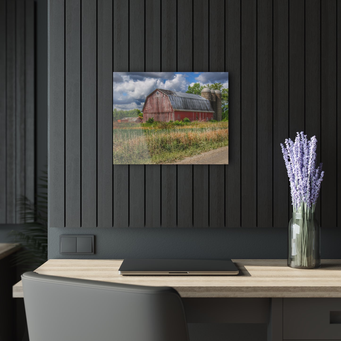 U R There Photography Shelby Red III Rustic Farmhouse Acrylic Wall Print