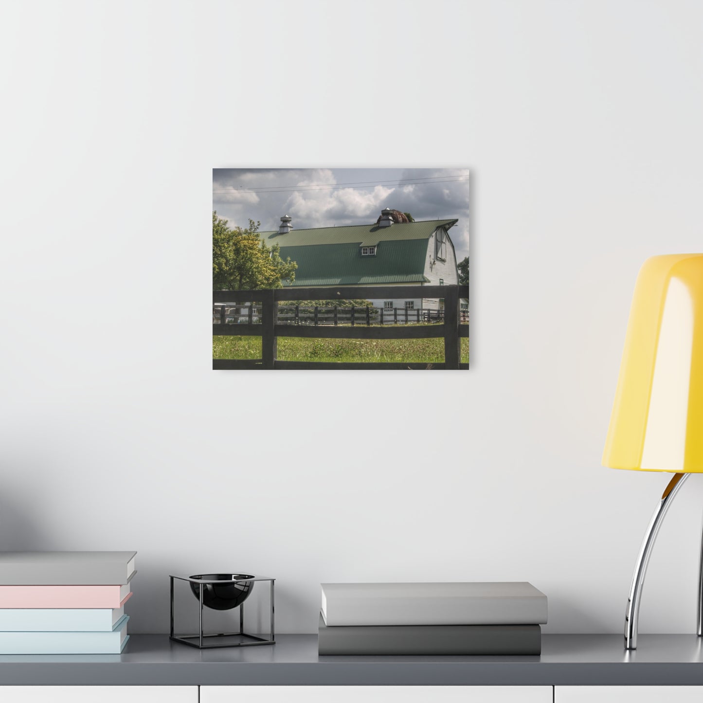 U R There Photography Clark Road White I Rustic Farmhouse Acrylic Wall Print