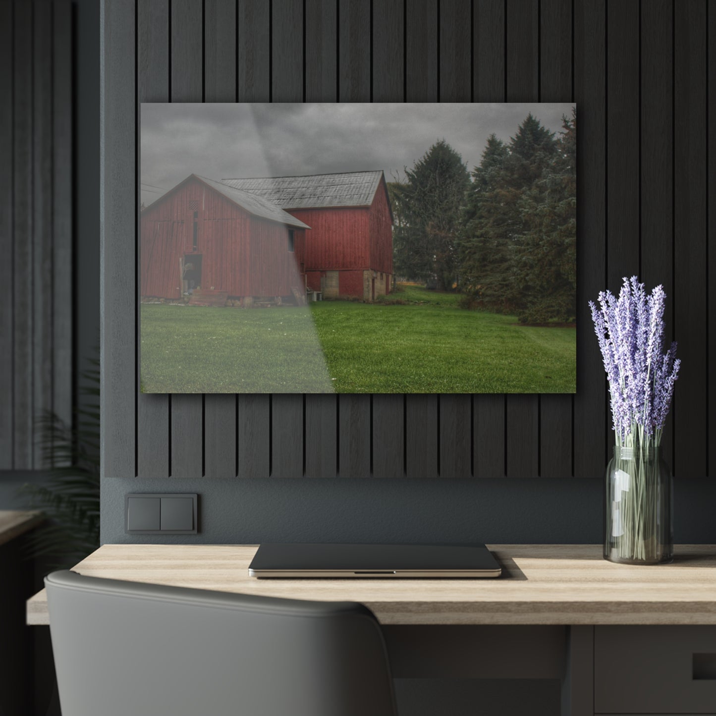 U R There Photography Bowers Road Red II Rustic Farmhouse Acrylic Wall Print