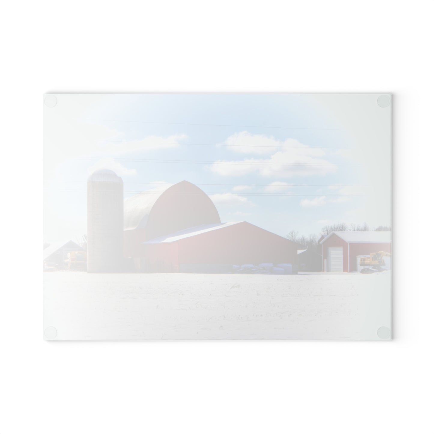 U R There Photography Barnes Road Reds Rustic Farmhouse Tempered-Glass Cutting Board