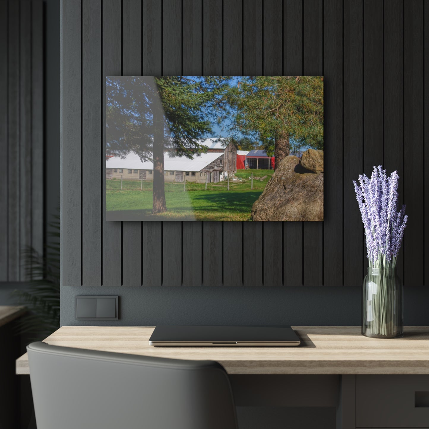 U R There Photography Oakwood Road Old Grey Rustic Farmhouse Acrylic Wall Print