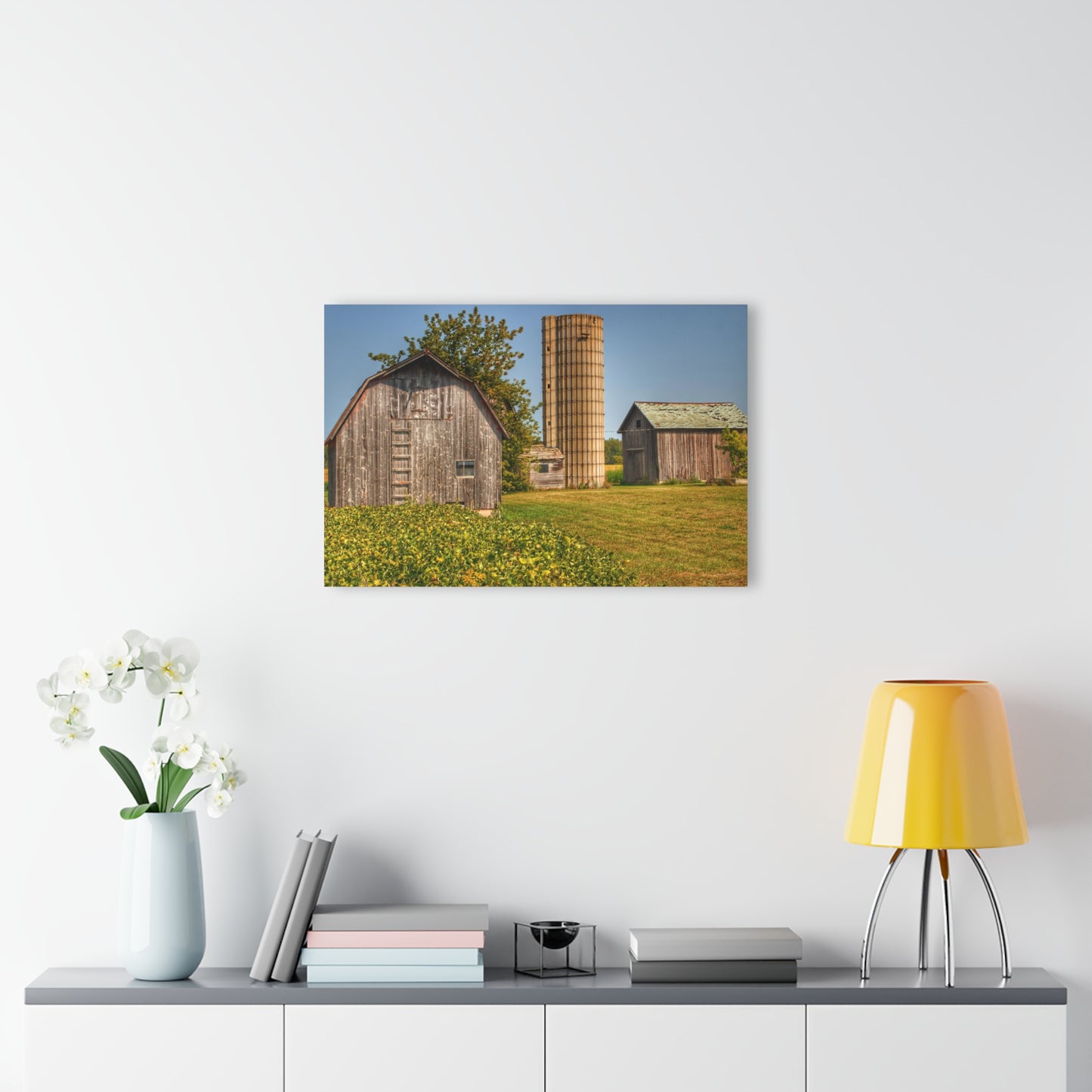 U R There Photography Swaffer Mini Greys and Silos Rustic Farmhouse Acrylic Wall Print