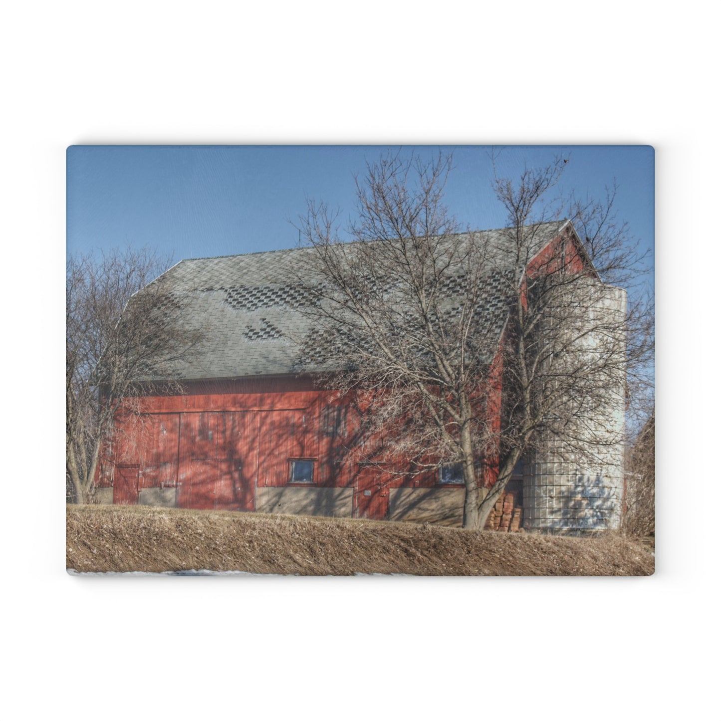 U R There Photography Van Dyke Red II Rustic Farmhouse Tempered-Glass Cutting Board